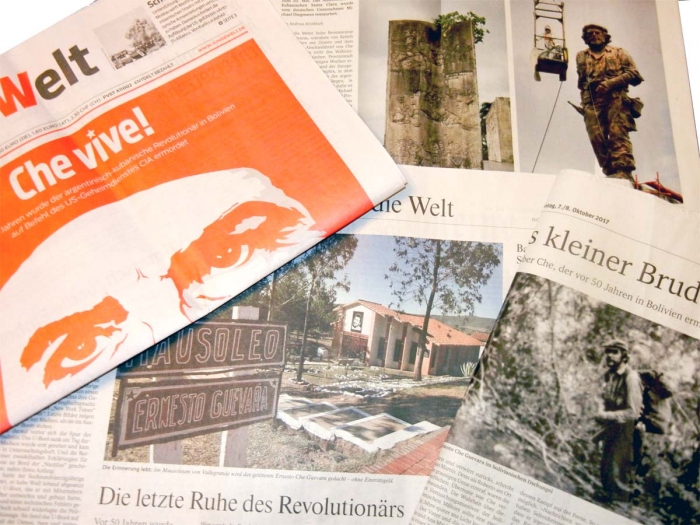 Kuba: Zeitungen in Deutschland über Che - Foto: Quetzal-Redaktion,gt